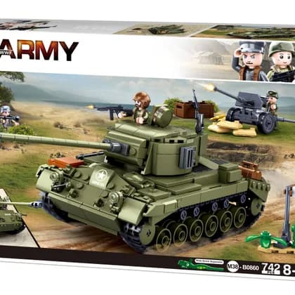 WWII Pershing M26 US Battle Tank with Field Canon (M38-B0860)