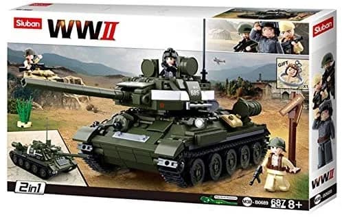 T-34 Medium WW2 Tank with Mini Figures ( 2 in 1 Set ) (M38-B0689)