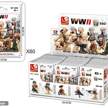 WWII - 60 bag packs in master display case (M38-B05801)