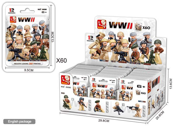 WWII - 60 bag packs in master display case (M38-B05801)
