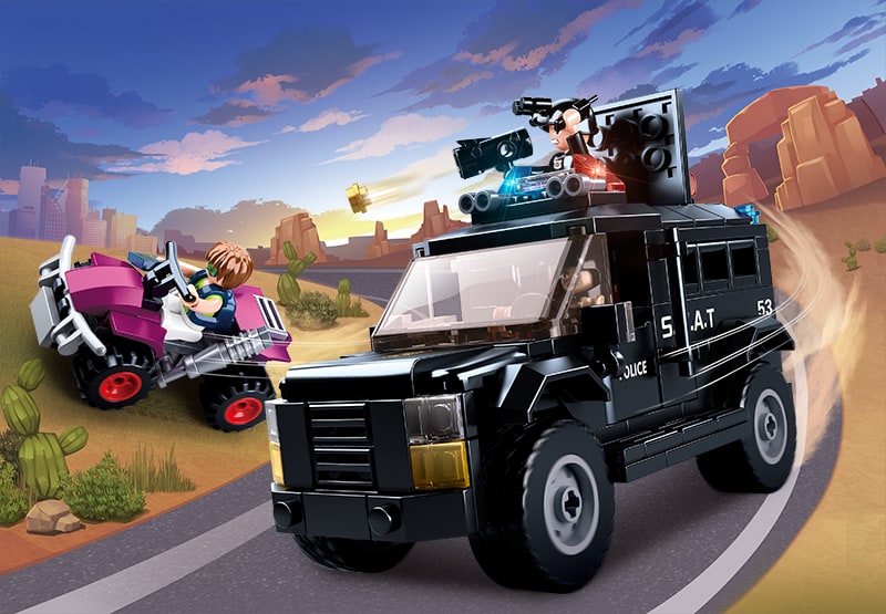 Police 4x4 Swat SUV Police Truck (M38-B0653)