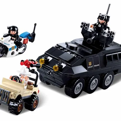 Police Swat Vehicle and Motorcycle and Jeep (M38-B0655)