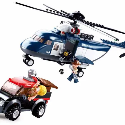 Police Helicopter and Truck (M38-B0656)