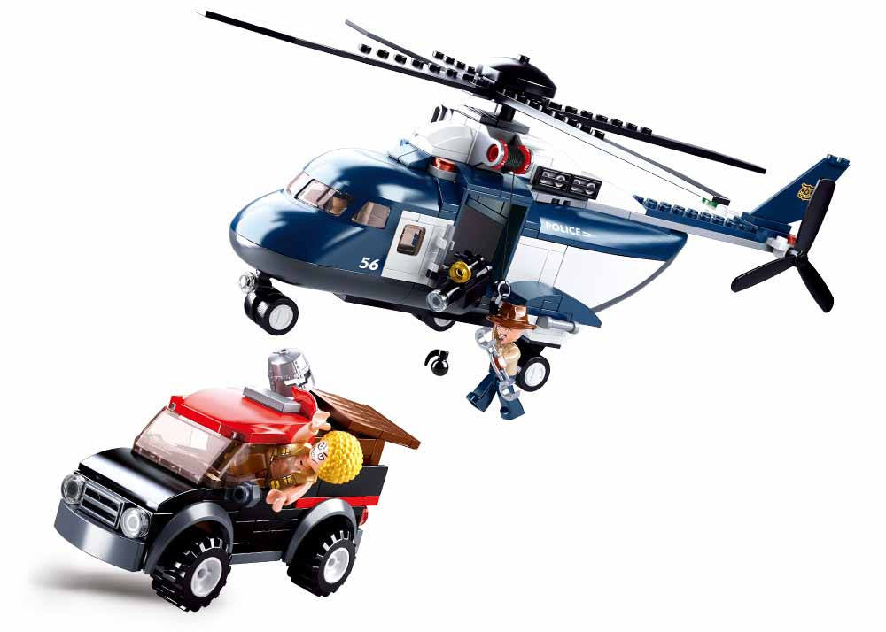 Police Helicopter and Truck (M38-B0656)