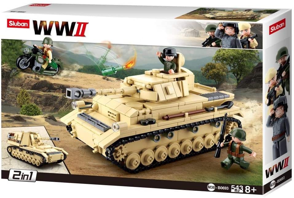Sluban WWII Panzer IV Main Battle Tank Vehicle - 543 Pieces ( 2 in 1 ) (M38-B0693)