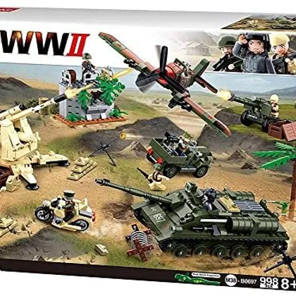 Sluban Battle of Kursk, battle field and Tank set with Fighter Plane Set (M38-B0697)