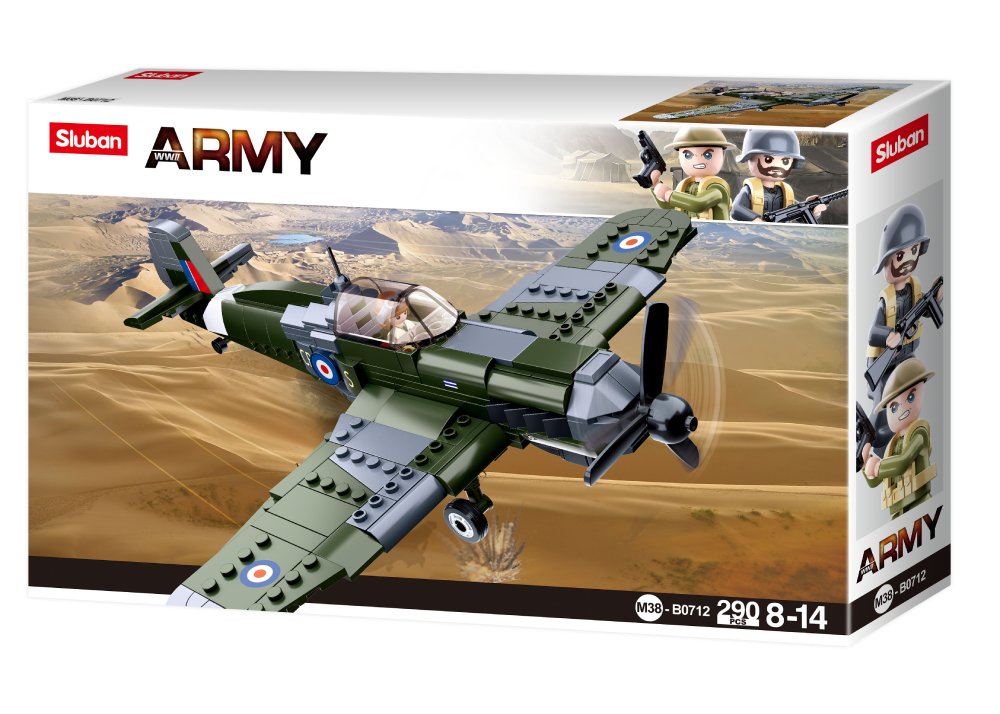 Sluban Royal Airforce RAF Spitfire Fighter Plane - 290 Pieces (M38-B0712)