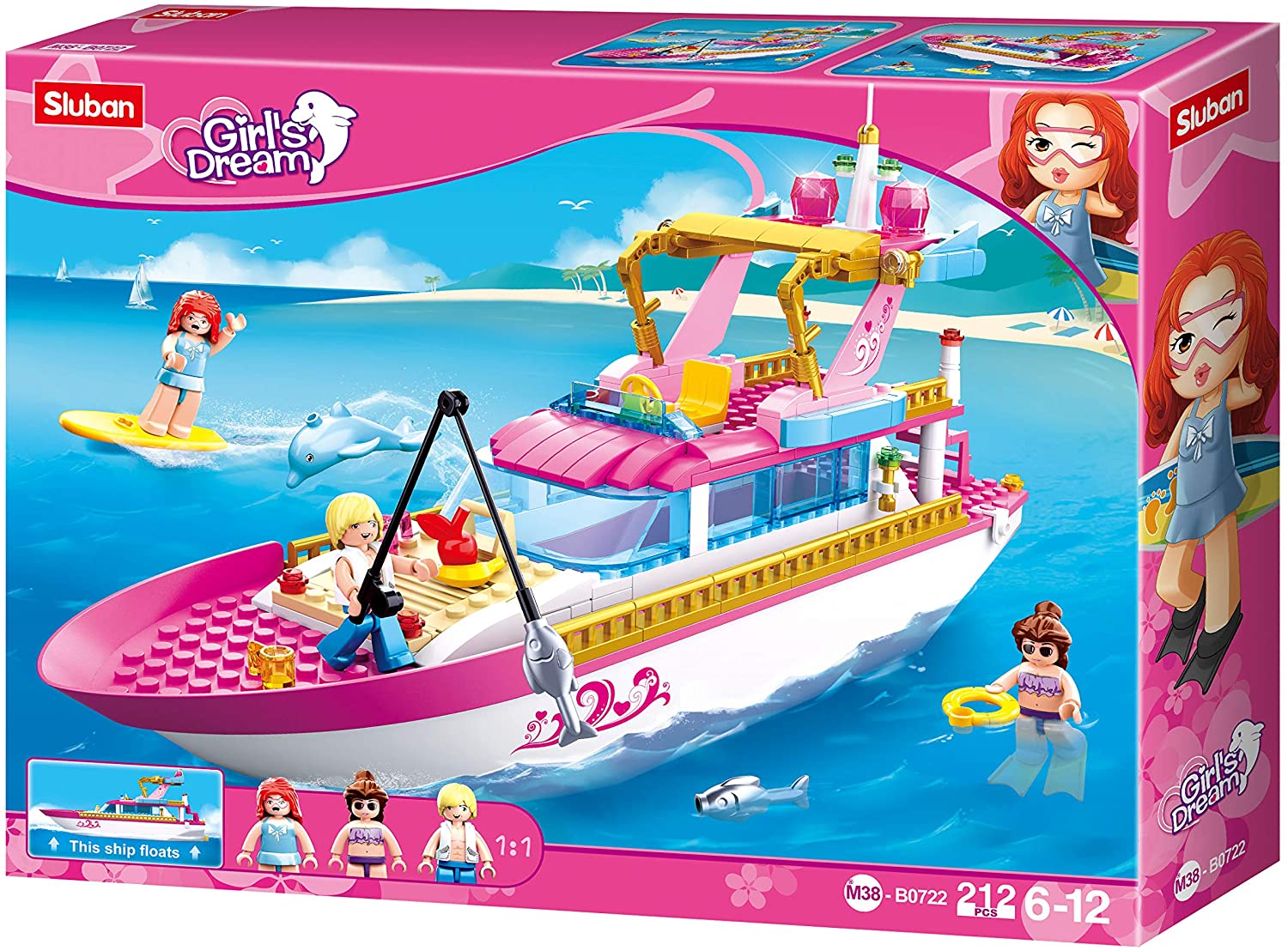 Girl's Dream Luxury Yacht Power Boat - 212 Pieces (M38-B0722)