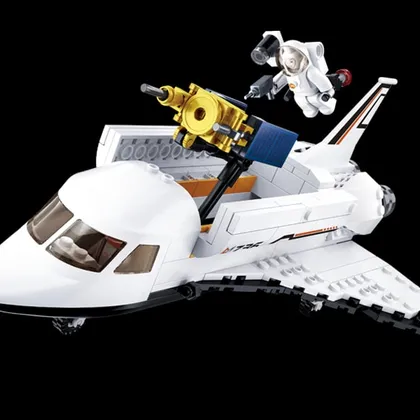 Space Shuttle and Satellite (M38-B0736)