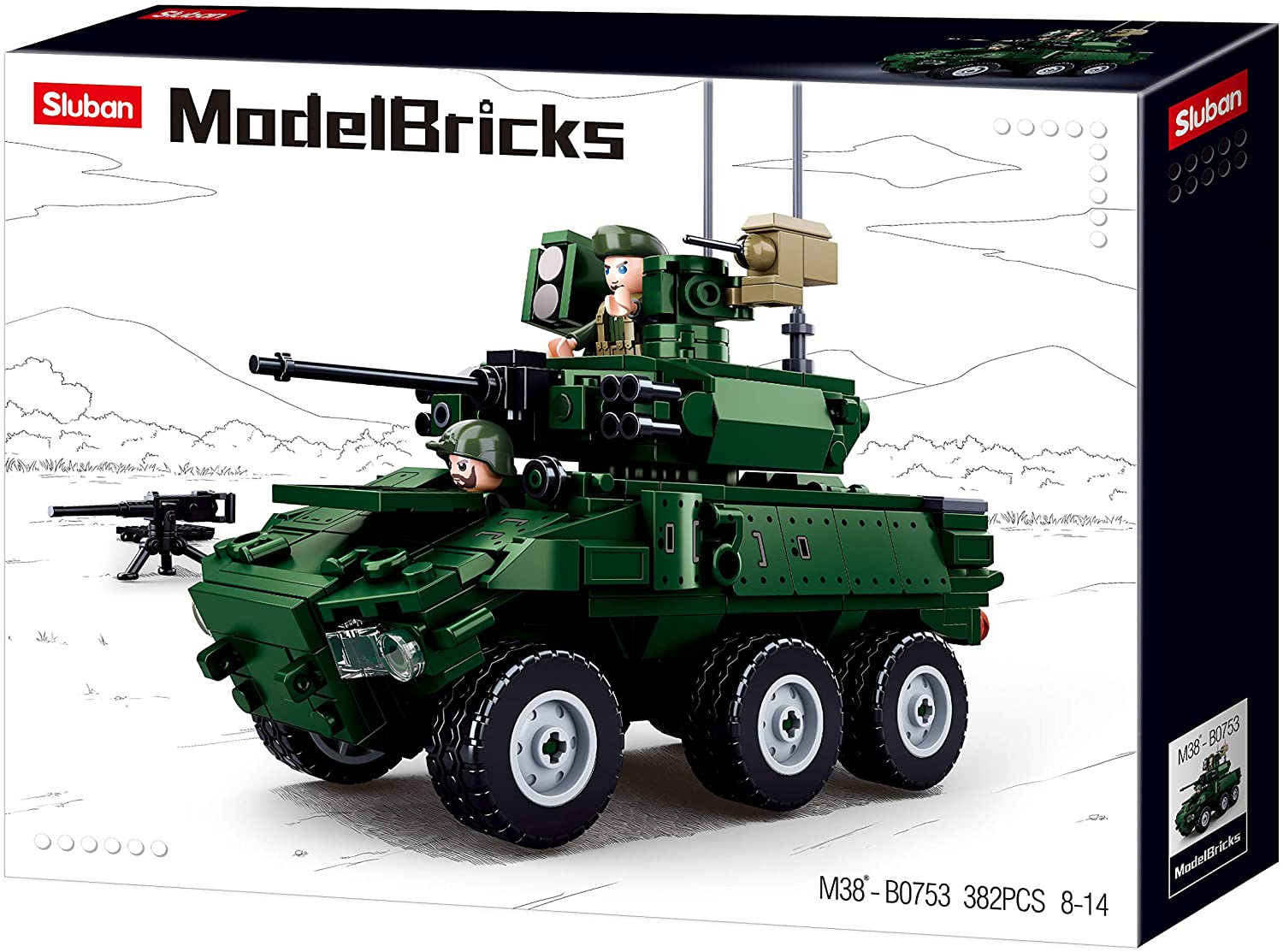 Sluban LAV Armored Vehicle - All Terrain Tank - 384 Pieces (M38-B0753)