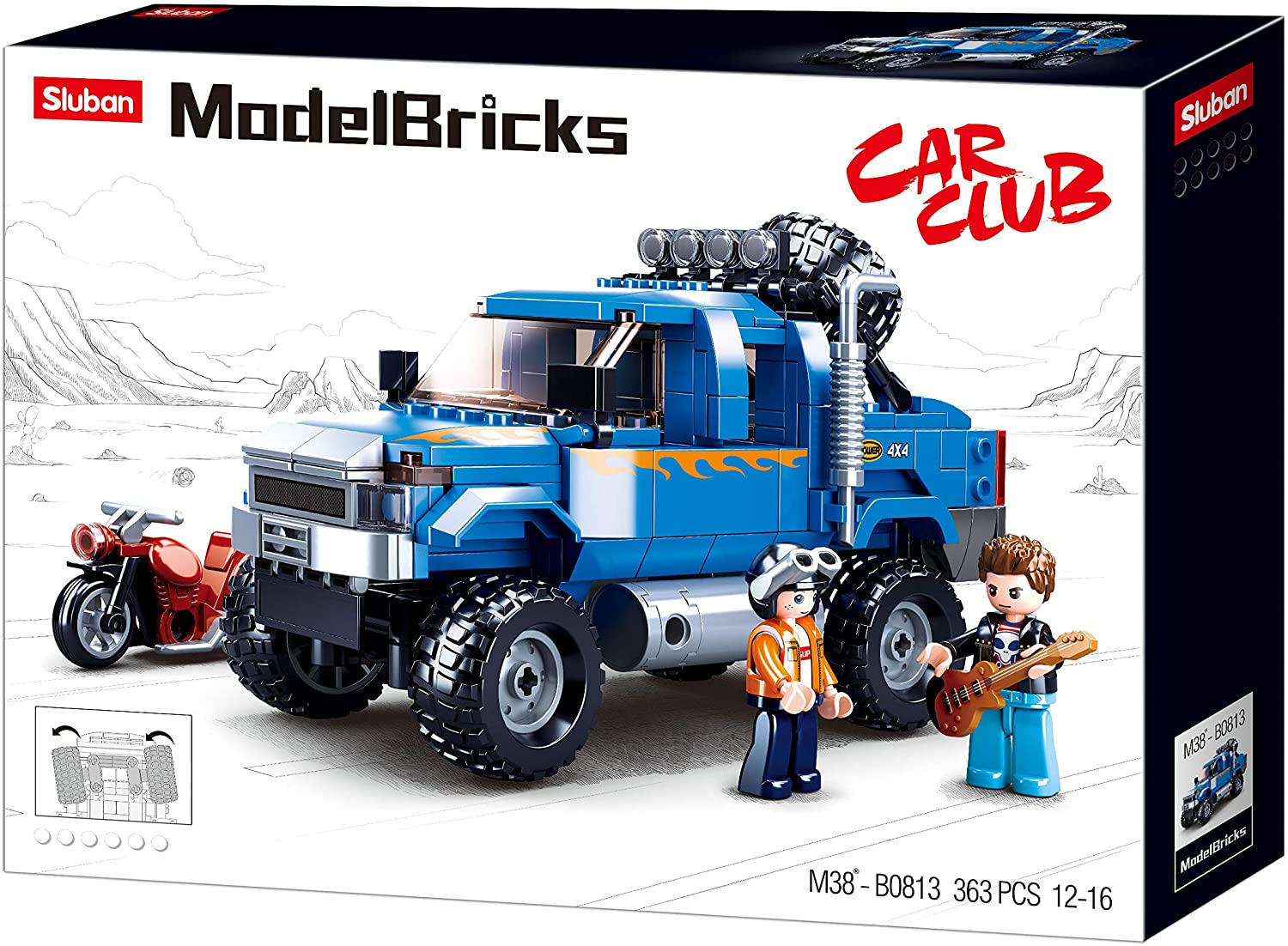 Sluban F350 Pick-up Truck Road Car - 363 Pieces (M38-B0813)