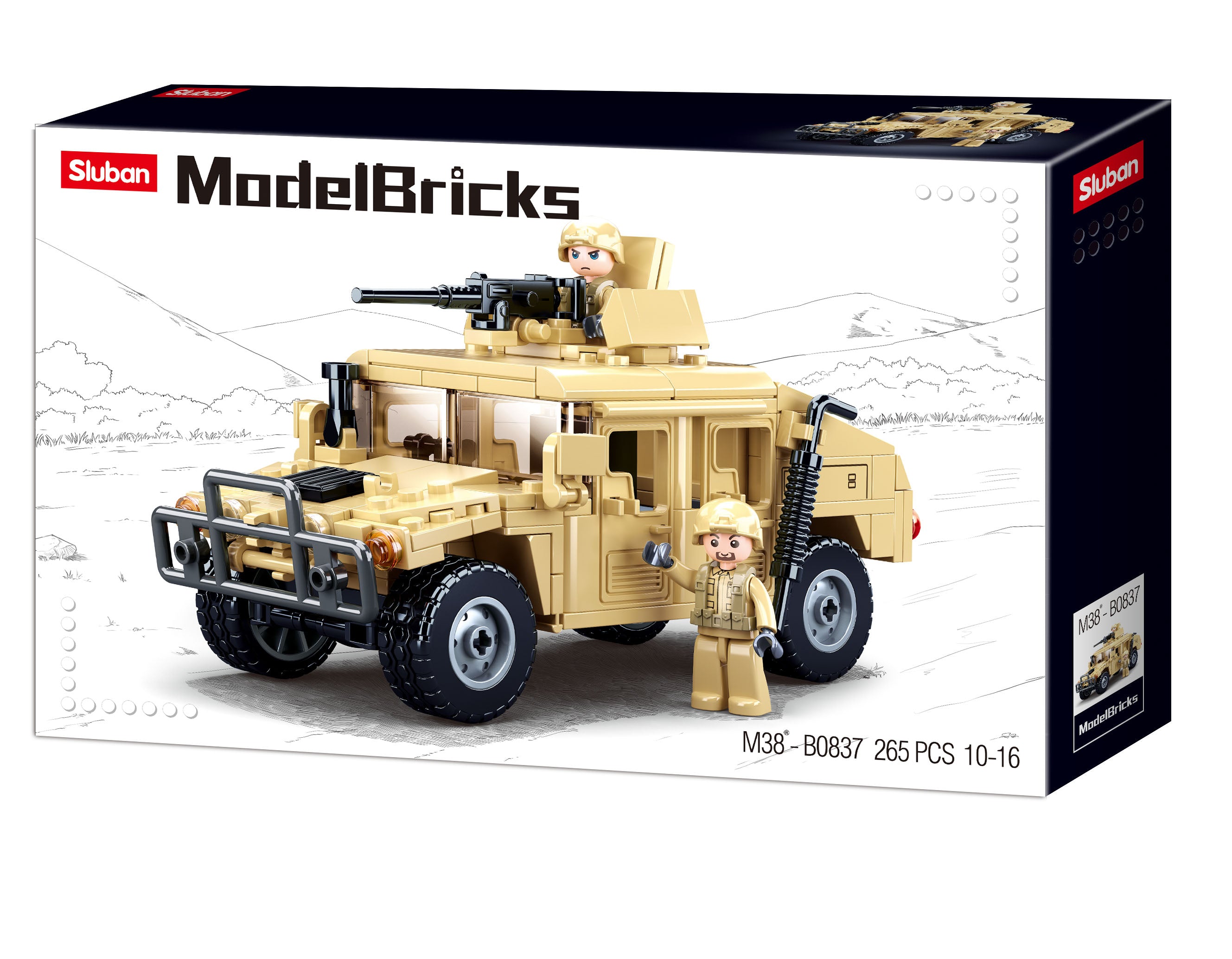 US Army Hummer - Modern Military Assault Vehicle - 265 Pcs - ( ) (M38-B0837)