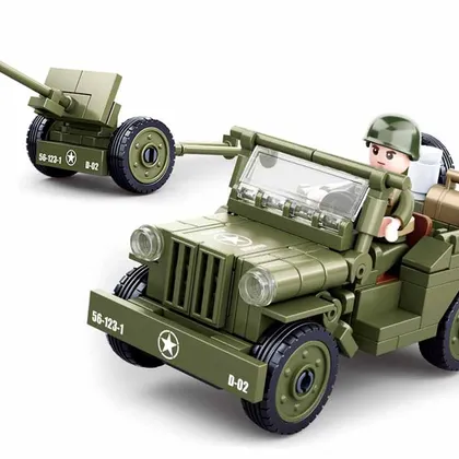 US WILLY WW2 4×4 Jeep with Field Canon (M38-B0853)