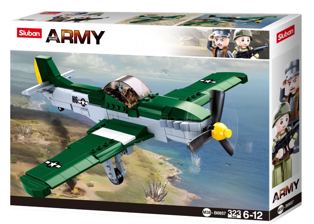 P-51 Mustang US Air-force Fighter Plane - 323 Pieces (M38-B0857)
