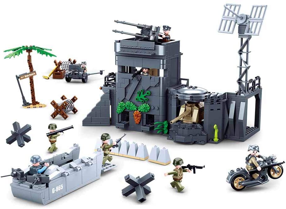 WW2 Atlantic Wall D-Day - Landing Craft & Canon Battle Set - 765 Pieces (M38-B0861)