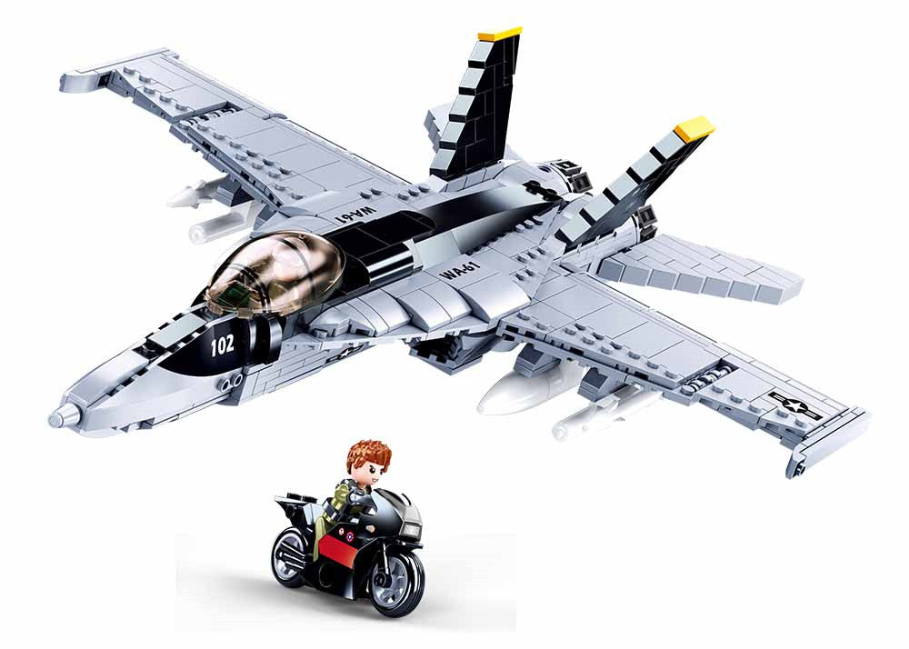 F-18 Hornet - US Fighter Jet - Bumblebee - 682 Pieces (M38-B0928)