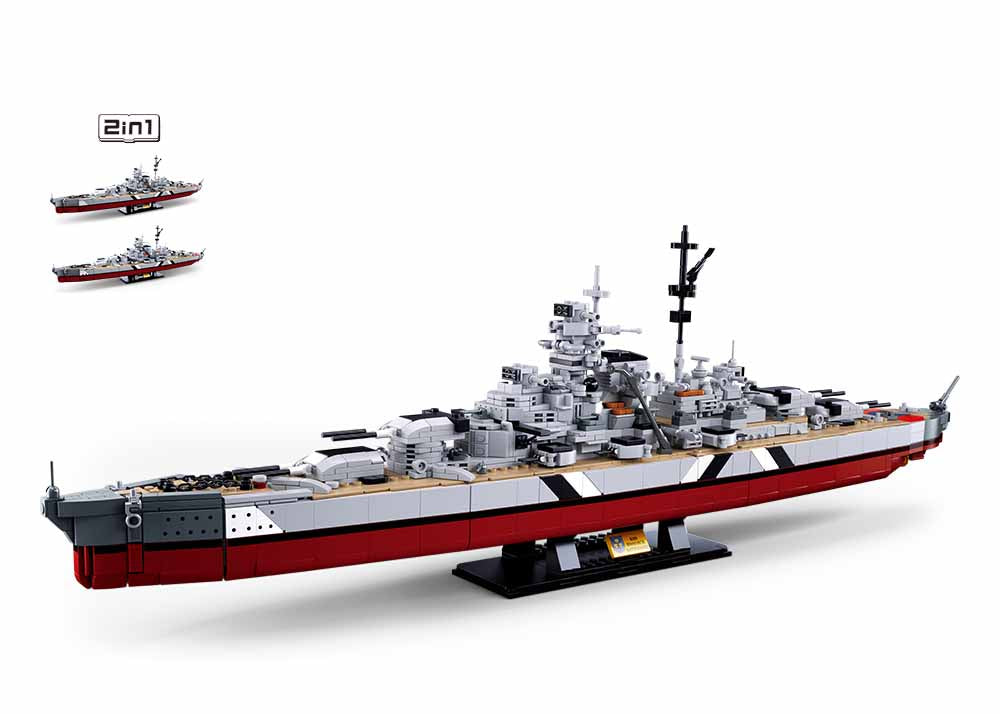 German WW2 Bismarck Battleship 1/350 Scale Set - 1849 pieces ( ) (M38-B1102)