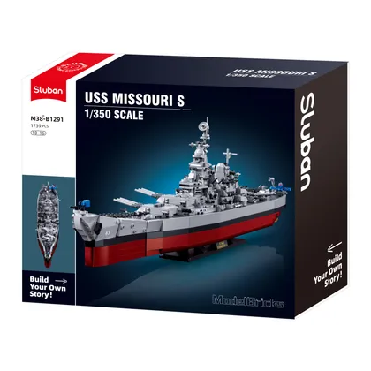 USS Missouri WW2 Battleship 1/350 Scale Set - 1793 pieces (M38-B1291)