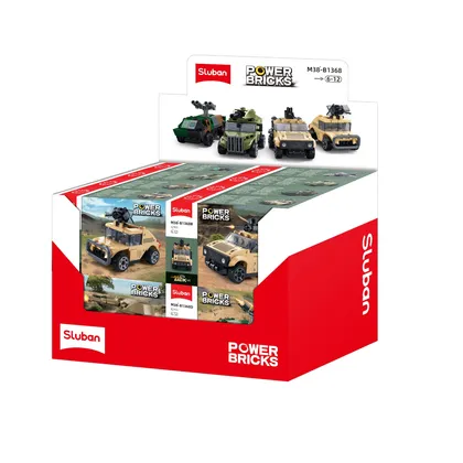 Pull Back Car Army Display (M38-B1368)