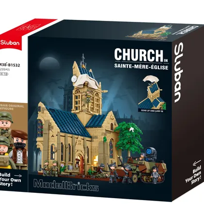 Sainte-Mère-Église WW2 Church Scene (M38-B1532)